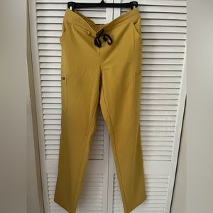 FIGS Yola Skinny Scrub Pants Mustard Size Small